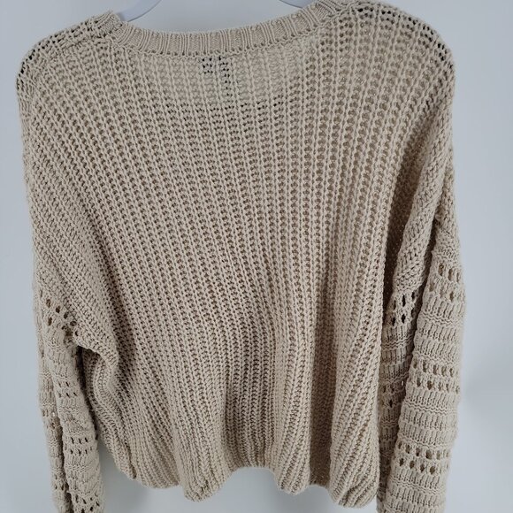 🌙 moon & madison Open-Knit Textured Sweater – Size M – Soft Neutral Cream - Picture 5 of 11